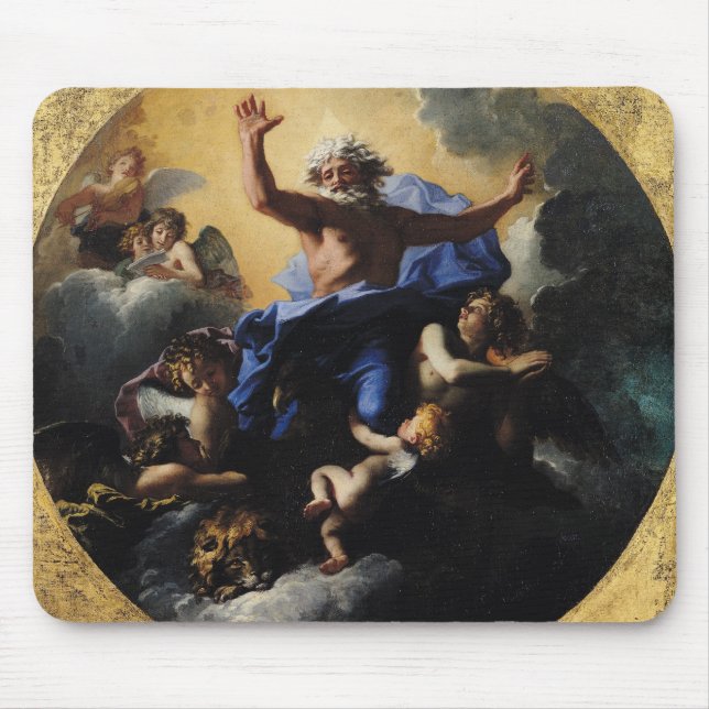 Gott der Vater getragen durch Engel Mousepad (Vorne)