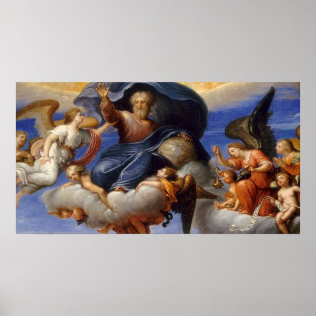 Gott der Vater - Kreis Pierre Mignard Fine Art Poster (Vorne)