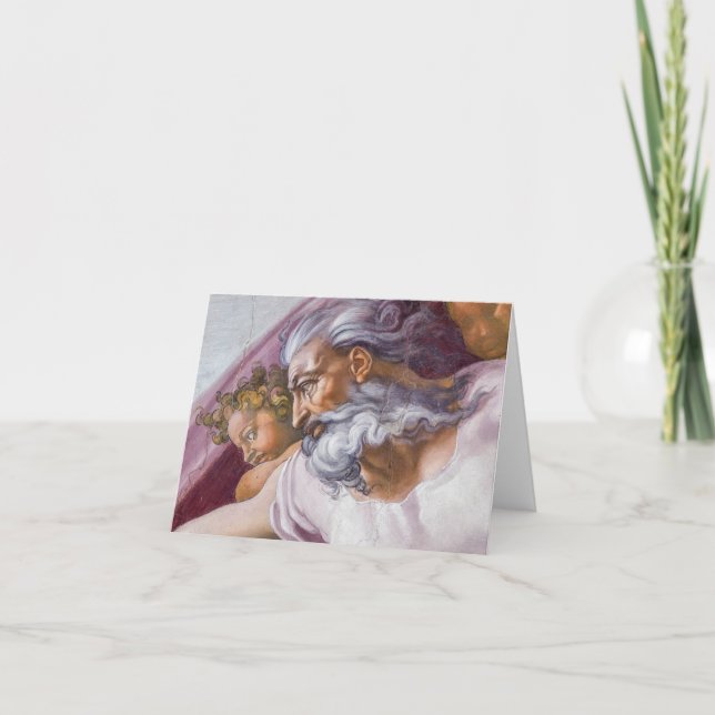 Gott der Vater, Sixtinische Kapelle von Michelange Dankeskarte (Vorderseite)