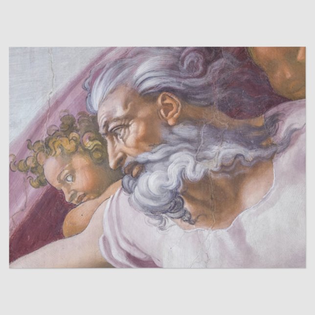 Gott der Vater, Sixtinische Kapelle von Michelange Seidenpapier (Vorderseite)