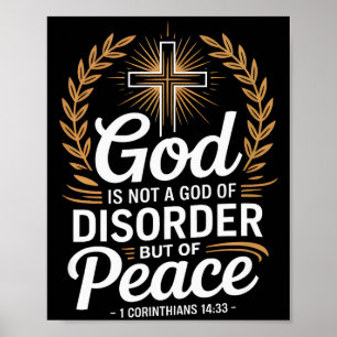 Gott des Friedens 1 Korinther 14_33 Christliches K Poster
