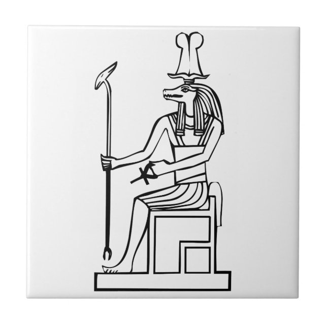 Gott des Wassers, ägyptischer Hieroglyph Fliese (Vorderseite)
