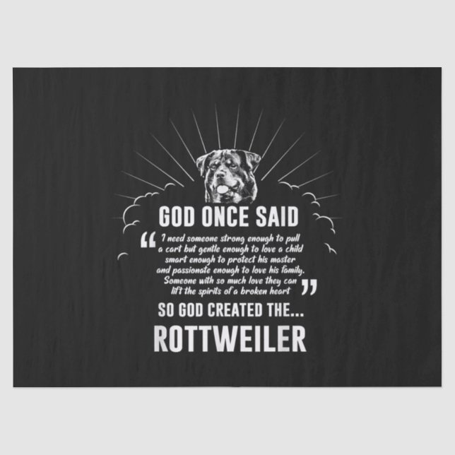 Gott einmal sagte Rottweiler | Funny Dovers Lovers Seidenpapier (Vorderseite)