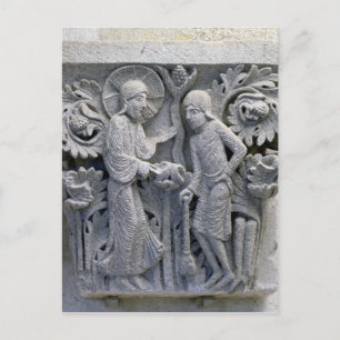 Gott ermahnt Adam, das Land zu errichten Postkarte