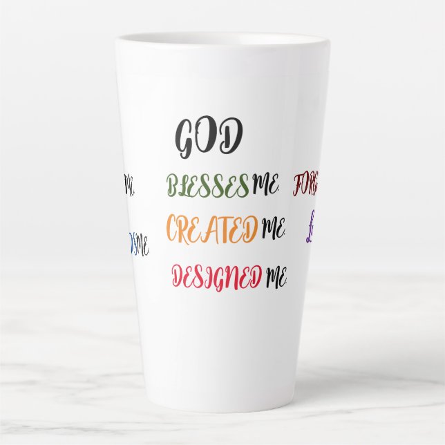 Gott erschuf mich Sammlung Latte Tasse (Vorderseite)
