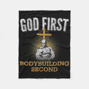 Gott Erste Bodybuilding Zweiter Christlicher Gym W Fleecedecke