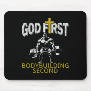 Gott Erste Bodybuilding Zweiter Christlicher Gym W Mousepad