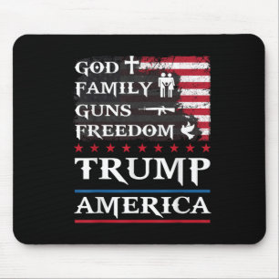 Gott Familie Gewehre & amp; Freiheit Trump Amerika Mousepad