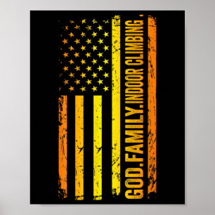 Gott Familie Indoor-Kletter-US-amerikanische Flagg Poster