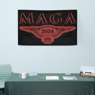 GOTT FAMILIE LAND ADLERFLÜGEL TRUMP 2024 MAGA BANNER