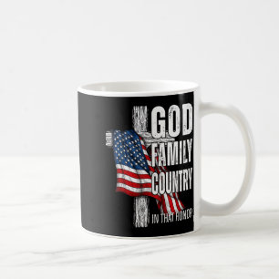 Gott Familie Land Amerikanische Flagge Christliche Kaffeetasse