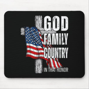 Gott Familie Land Amerikanische Flagge Christliche Mousepad