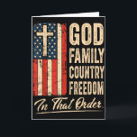 Gott Familie Land Freiheit In dieser Reihenfolge U Karte<br><div class="desc">Gott Familie Land Freiheit In dieser Reihenfolge Usa Flagge Christlich</div>