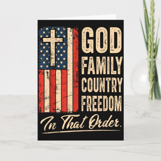 Gott Familie Land Freiheit In dieser Reihenfolge U Karte (Vorderseite)