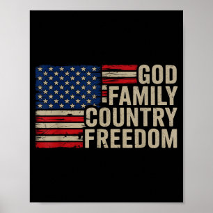 Gott Familie Land Freiheit Patriotisch Christlich Poster