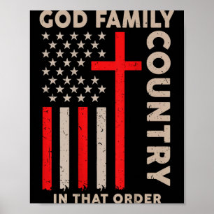Gott Familie Land In Dieser Reihenfolge Christlich Poster