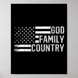 Gott Familie Land - Patriotische christliche US-Fl Poster