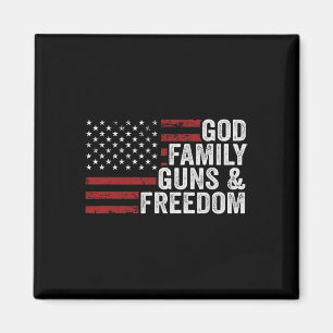 Gott Familie Waffen Und Freiheit - Pro-Waffen-Chri Magnet