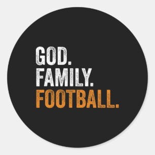 Gott Family Football Runder Aufkleber