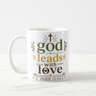 Gott führt mit Liebe Inspirationsschrift-Zitat Kaffeetasse
