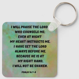 Gott führt und schützt mich Psalm16:7-8 Bibelverse Schlüsselanhänger