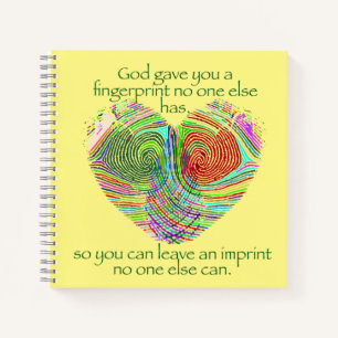 Gott gab dir einen Fingerabdruck Notizbuch