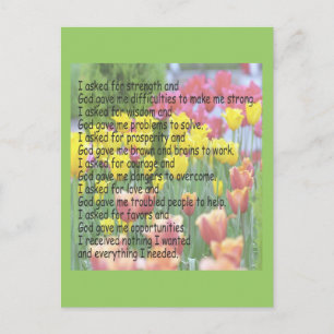 Gott gab mir Kraft Postkarte