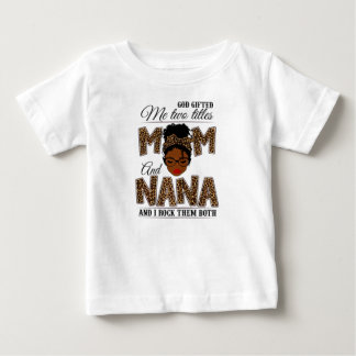 Gott gab mir zwei Titel Mama Nana Leopard Black Baby T-shirt