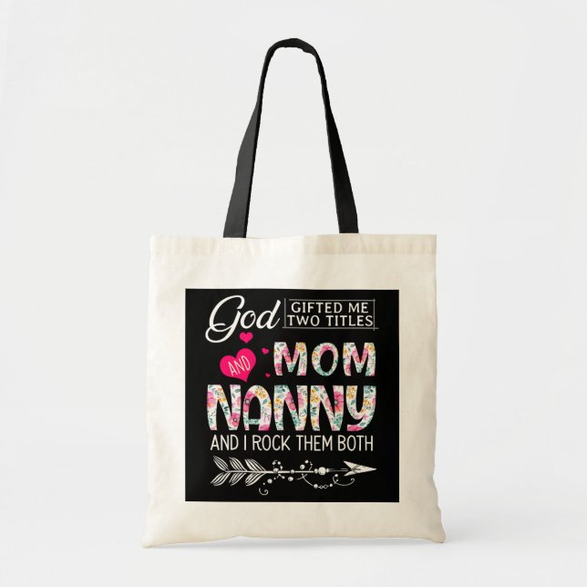 Gott gab mir zwei Titel Mama und geistliche Blume Tragetasche (Vorne)