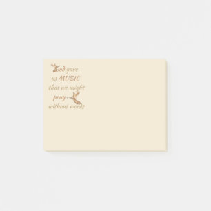 Gott gab uns Musik Inspiration spirituelles Zitat Post-it Klebezettel