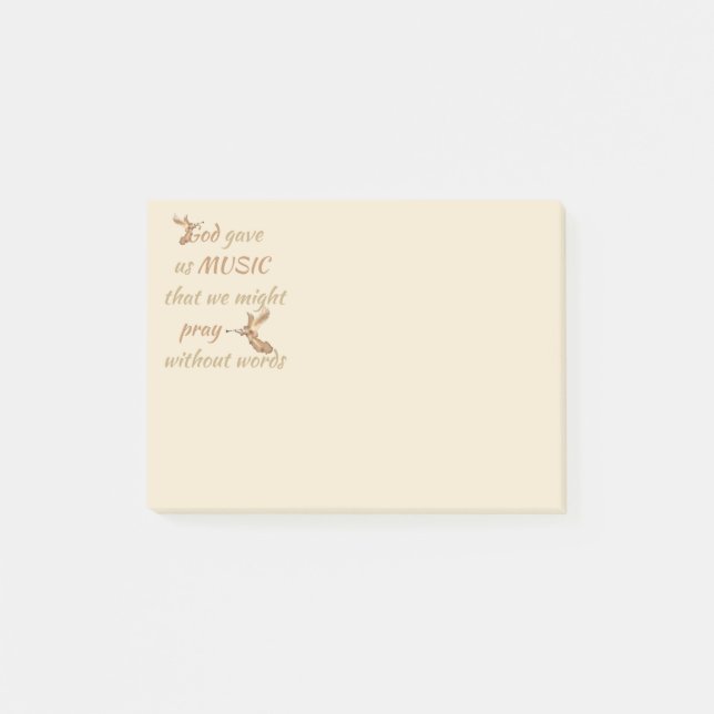 Gott gab uns Musik Inspiration spirituelles Zitat Post-it Klebezettel (Vorderseite)