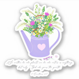Gott gebe das Wachstum floral Aufkleber