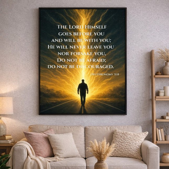 Gott geht vor dir Deuteronomie 31:8 Christlich Poster (Von Creator hochgeladen)