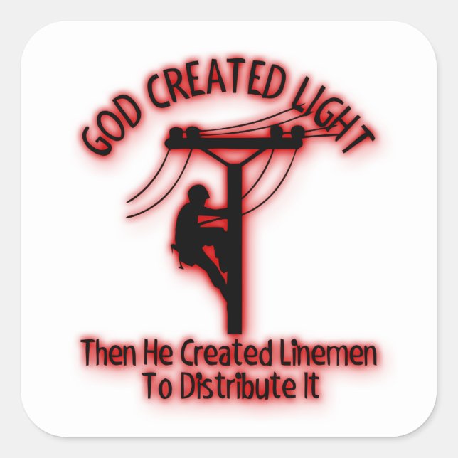 Gott geschaffenes Licht - lustige Bibel, Quadratischer Aufkleber (Vorderseite)