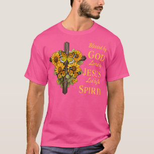 Gott gesegnet von Jesus Sonnenblume Kreuz Christus T-Shirt