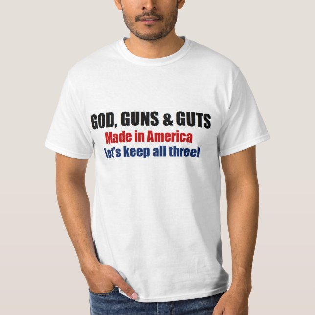 Gott-Gewehre u. Eingeweide - Progewehrtruppen T-Shirt (Vorderseite)