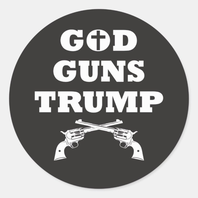 GOTT-GEWEHRE U. TRUMPF! 2. Änderungs-Recht, Arme Runder Aufkleber (Vorderseite)