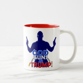Gott-Gewehre und Trumpf-rote weiße Zweifarbige Tasse
