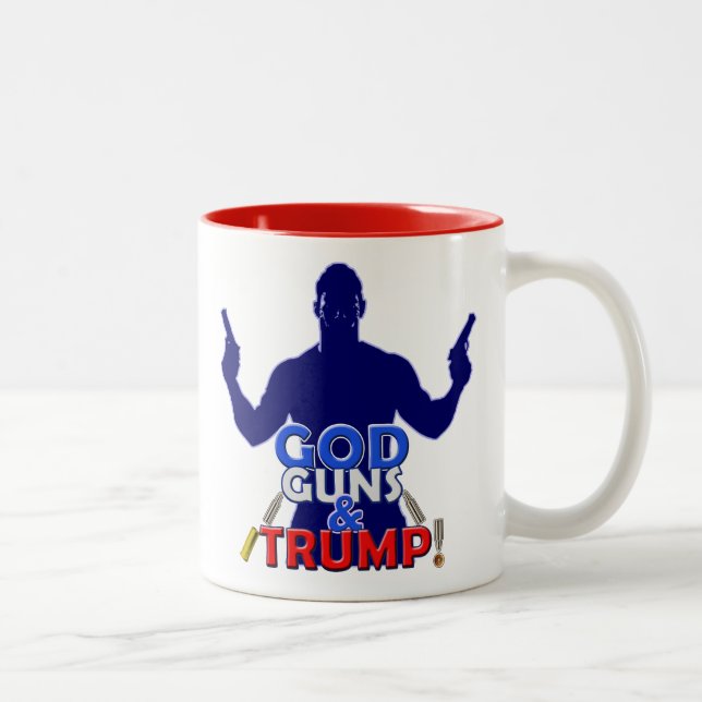 Gott-Gewehre und Trumpf-rote weiße Zweifarbige Tasse (Rechts)