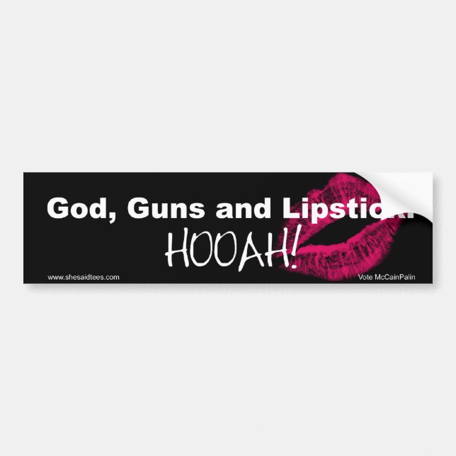 Gott-Gewehreund LippenstiftHooha! Autoaufkleber (Vorne)