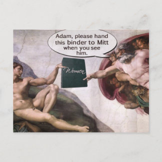 Gott gibt Adam Romneys Geburt voll von Frauen Postkarte