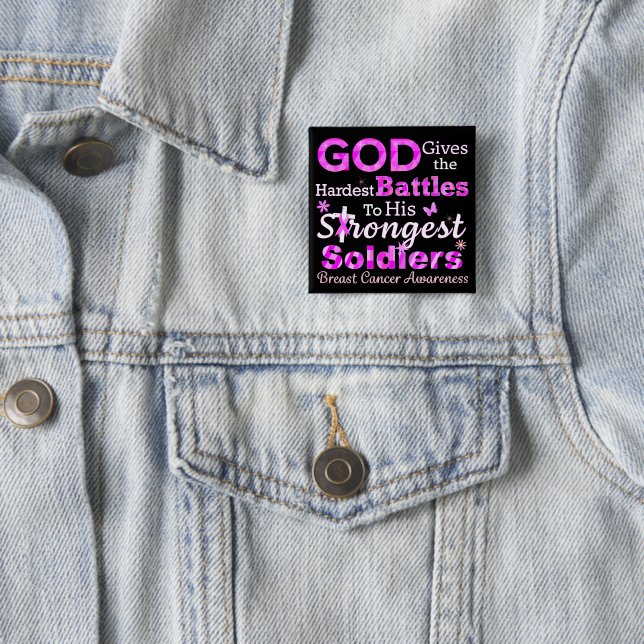 GOTT GIBT DIE SCHWERSTEN KÄMPFE BUTTON (Beispiel)