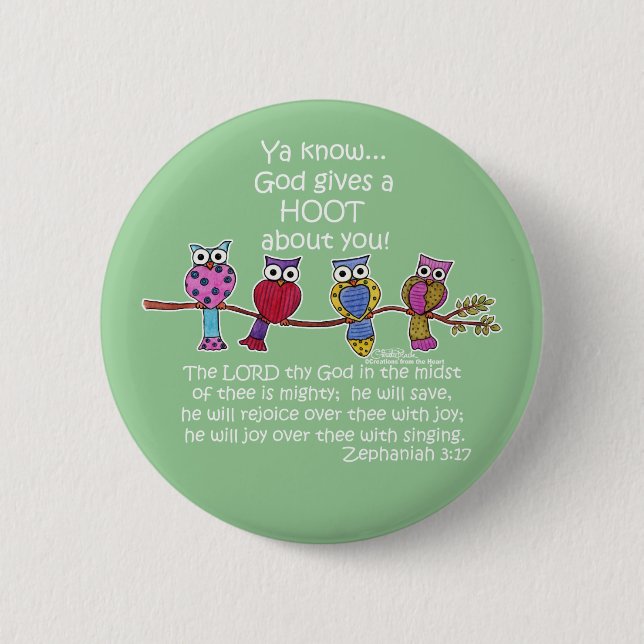 Gott gibt ein Hoot Owls Button (Vorderseite)