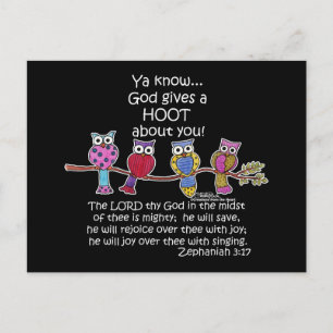 Gott gibt ein Hoot Owls Postkarte