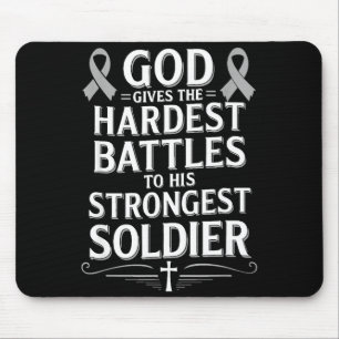 Gott gibt härtestes Kampfgehirn Schrift Design Mousepad