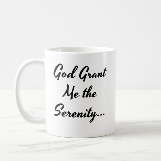 "Gott gibt mir die Heiligkeit" Gebet Kaffeetasse (Links)