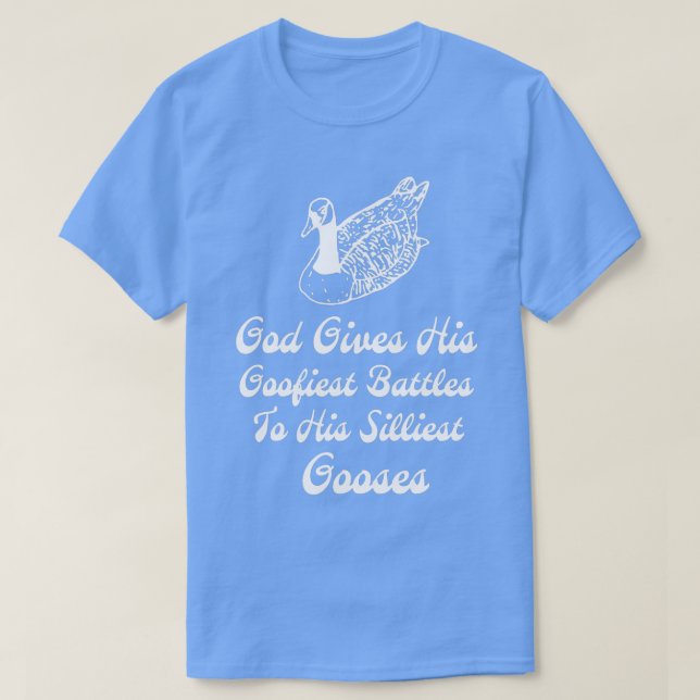 Gott gibt seine goofisten Kämpfe seinem silbersten T-Shirt (Design vorne)