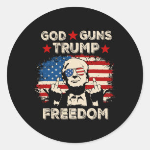 Gott gibt Trump Freedom Republikanischer Konservat Runder Aufkleber