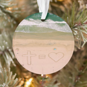 Gott gleicht LIEBE, Jesus ist Liebe, Strandkreuz Ornament