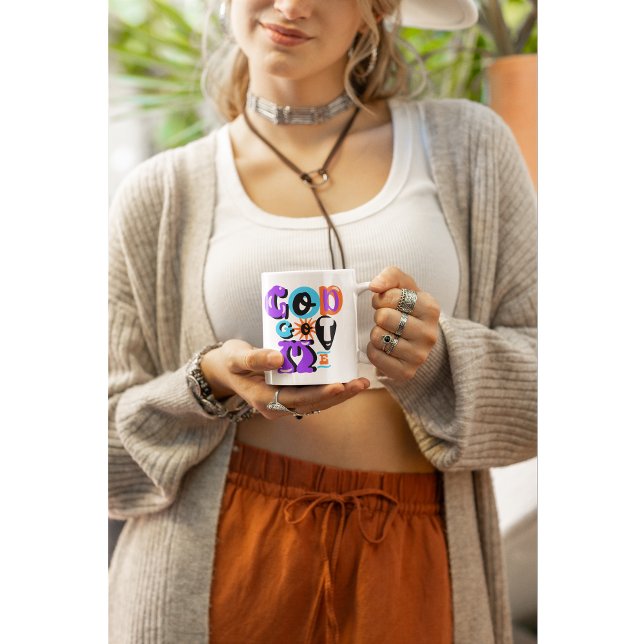 Gott Got mir Retro Christlicher Glaube Kaffeetasse (Start the day blessed and caffeinated. God’s got you, boo.)